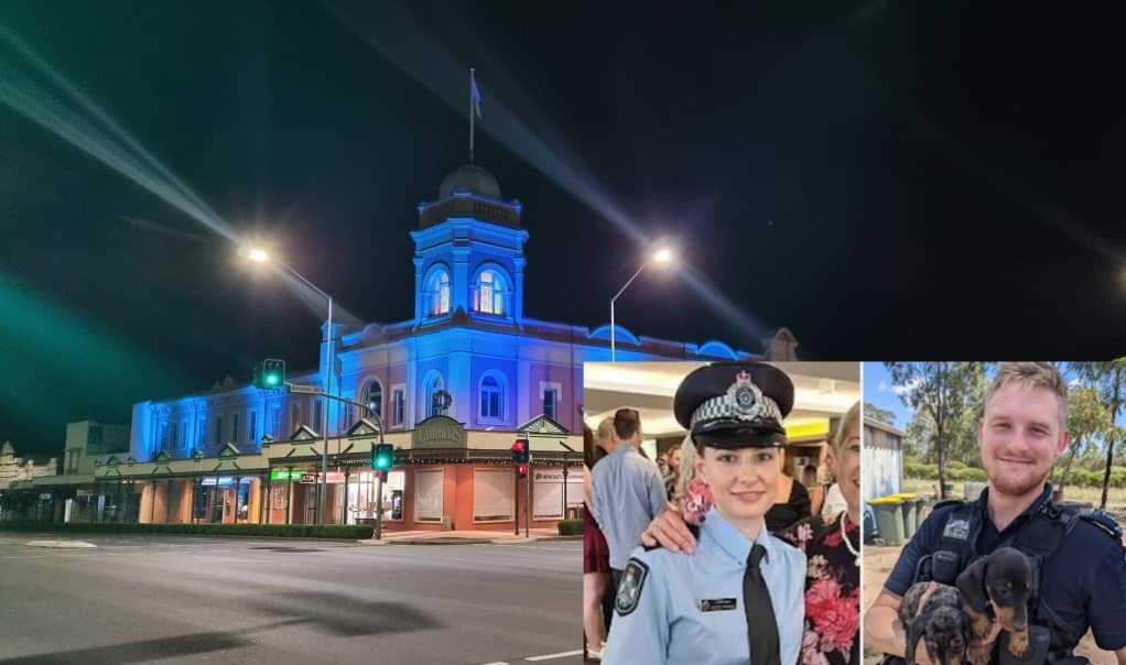 Read more about the article Campbells corner building to bit lit up blue in honour of fallen QLD police officers.