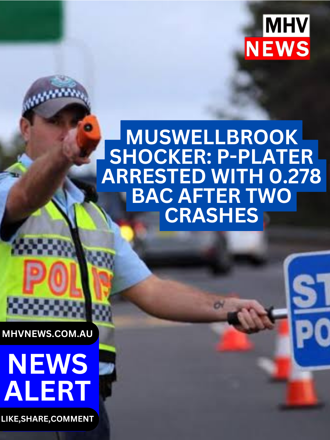 Read more about the article Muswellbrook Shocker: P-Plater Arrested with 0.278 BAC After Two Crashes