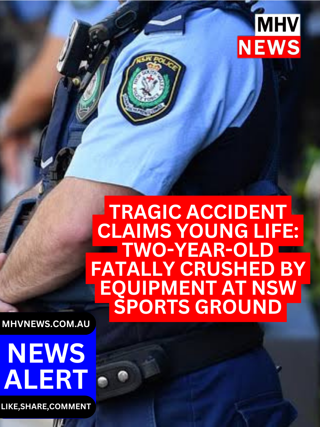 Read more about the article Tragic Accident Claims Young Life: Two-Year-Old Fatally Crushed by Equipment at NSW Sports Ground