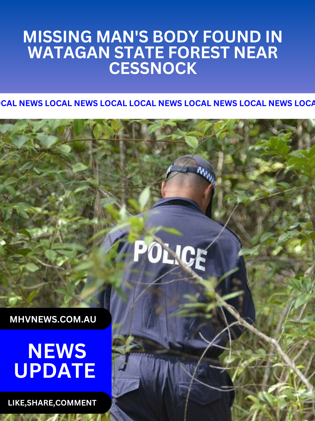 Read more about the article Missing Man’s Body Found in Watagan State Forest Near Cessnock