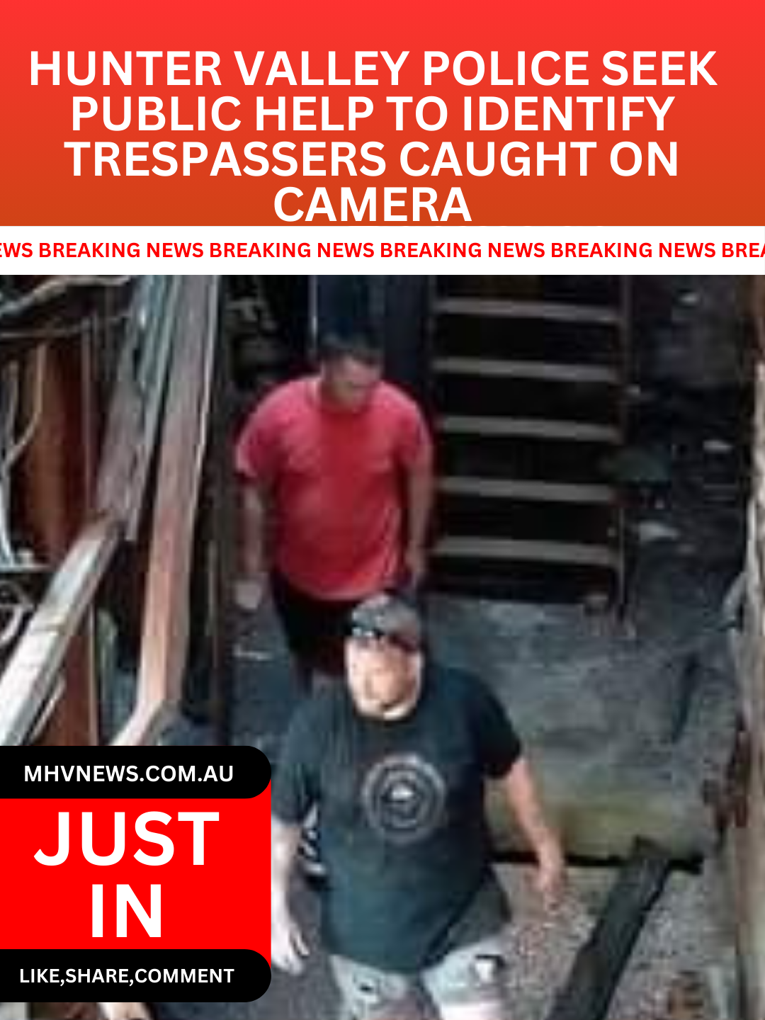 Read more about the article Hunter Valley Police Seek Public Help to Identify Trespassers Caught on Camera
