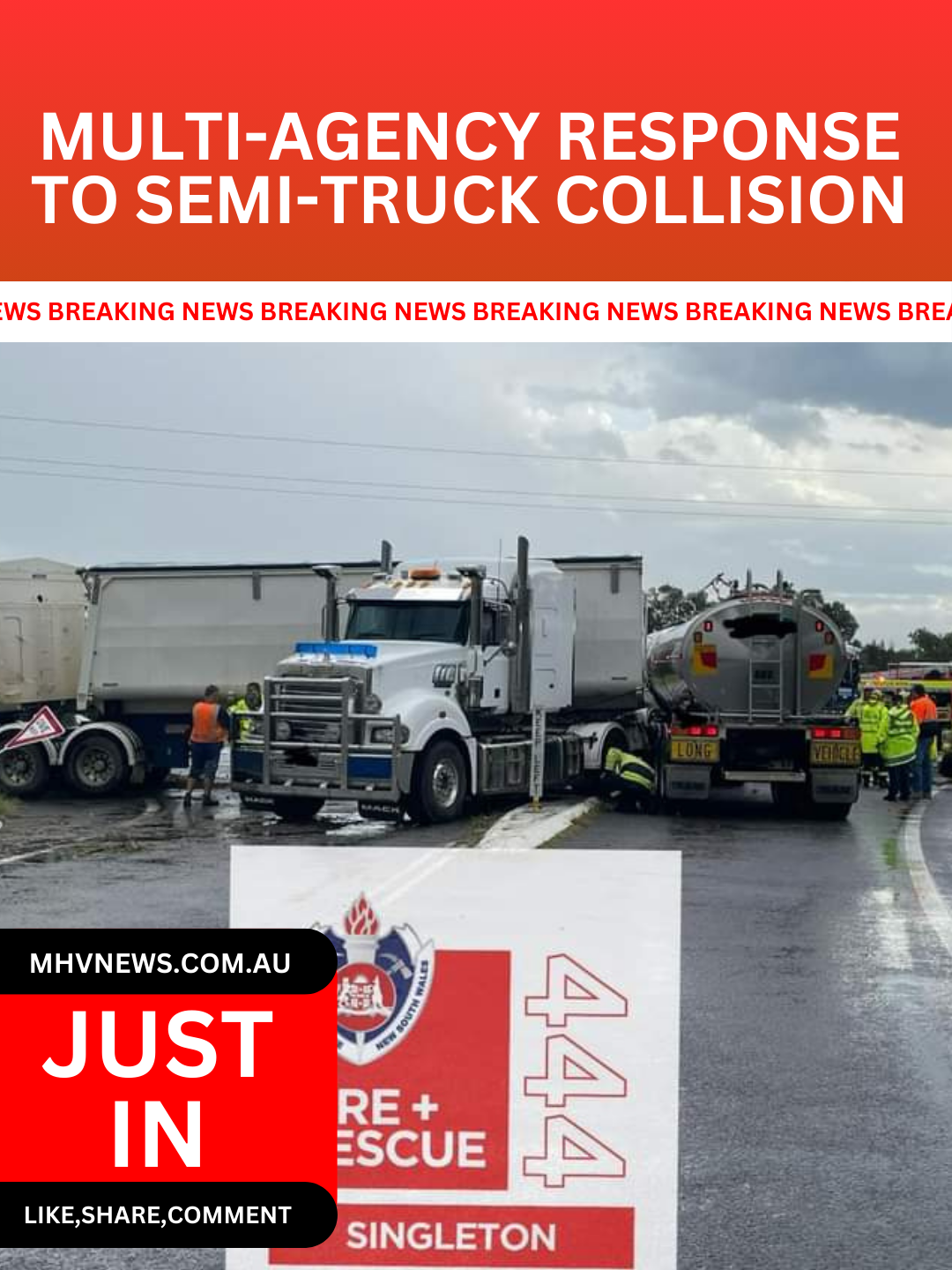 Read more about the article Breaking News: Multi-Agency Response to Semi-Truck Collision