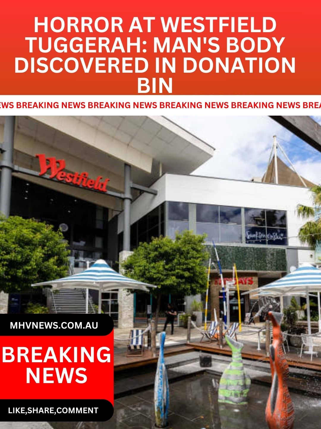 Read more about the article Horror at Westfield Tuggerah: Man’s Body Discovered in Donation Bin