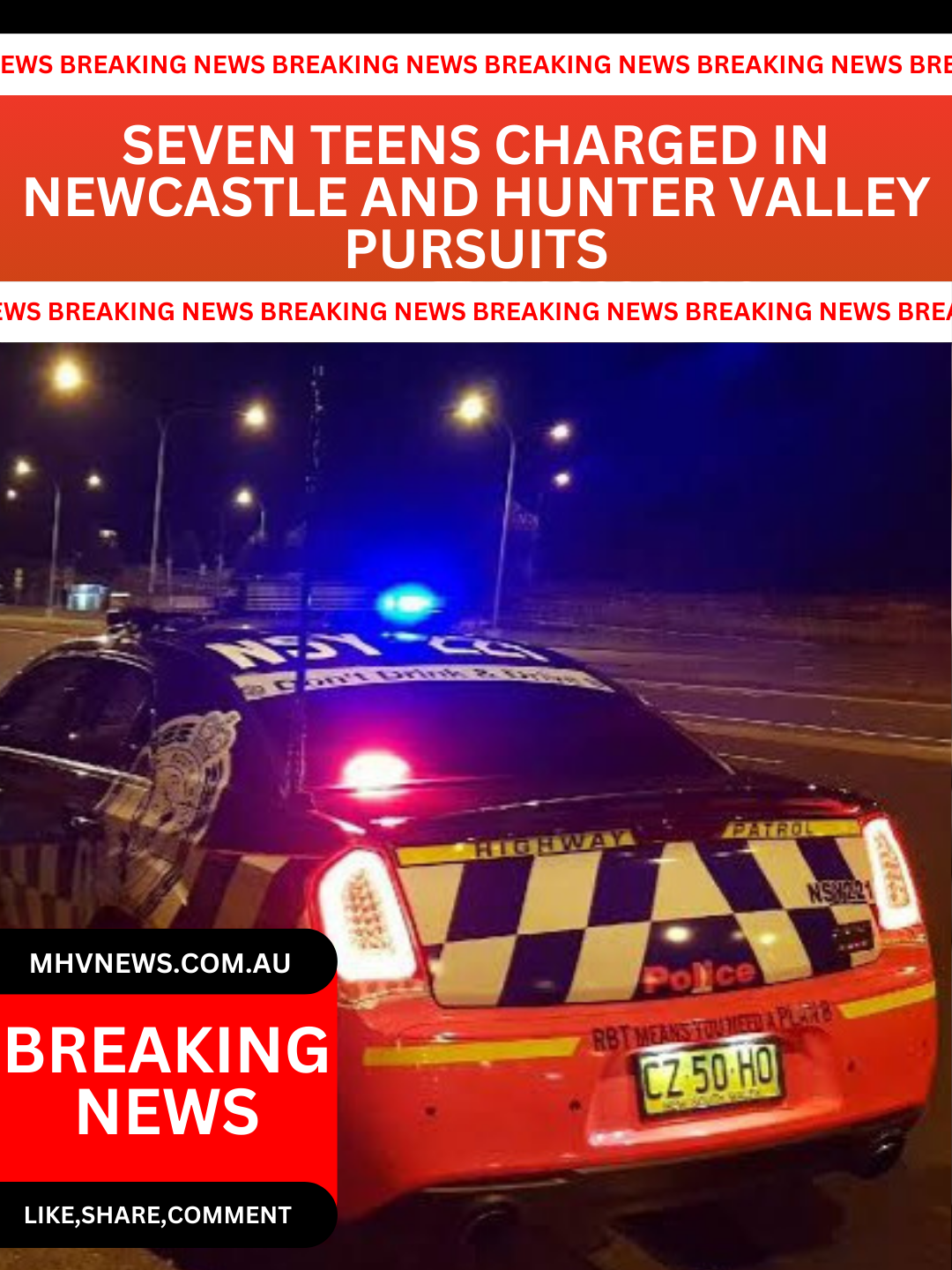 Read more about the article Breaking News: Seven Teens Charged in Newcastle and Hunter Valley Pursuits