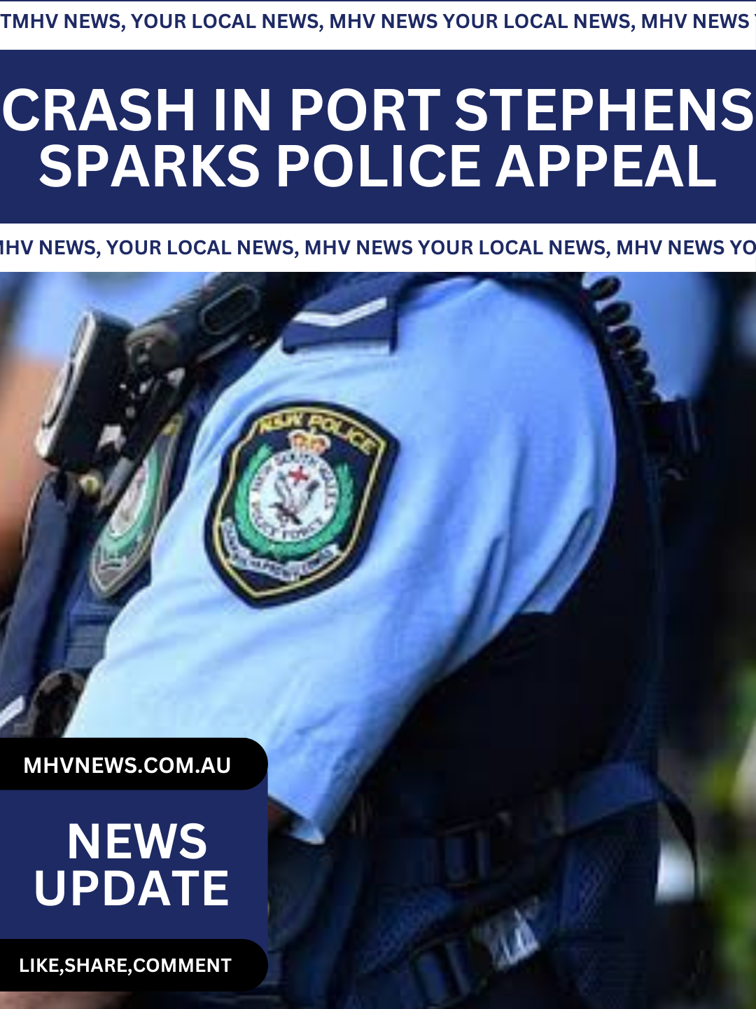 You are currently viewing Crash in Port Stephens Sparks Police Appeal