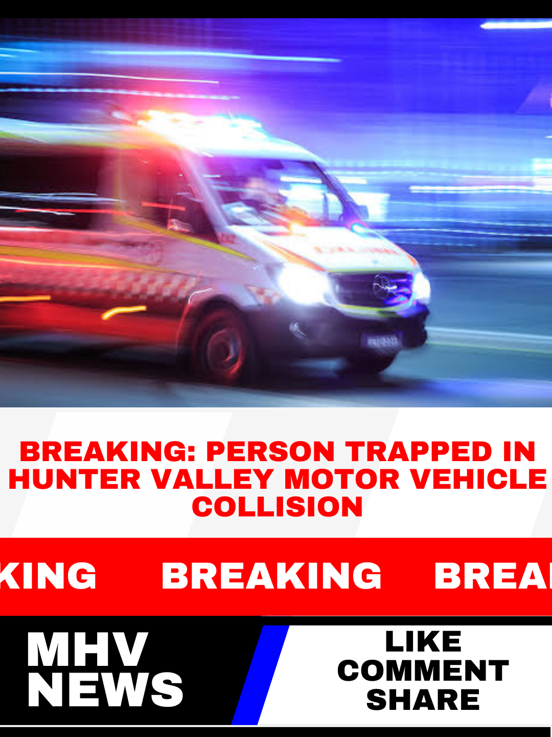 Read more about the article Breaking: Person Trapped in Hunter Valley Motor Vehicle Collision