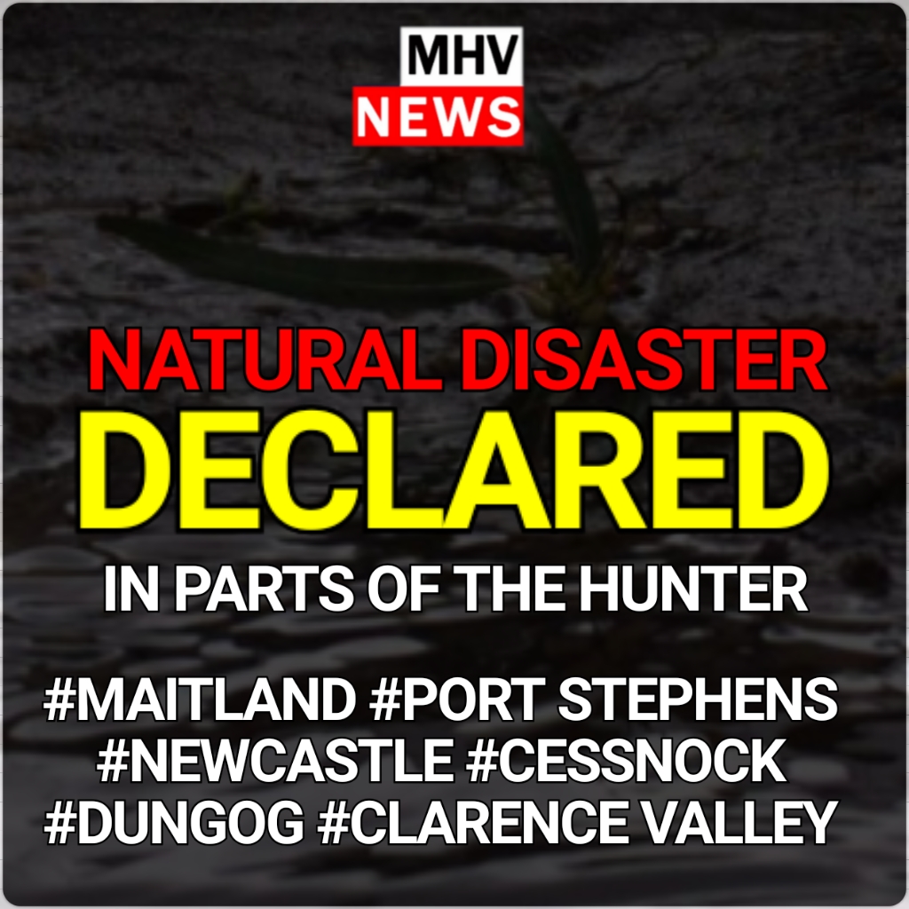 Read more about the article NATURAL DISASTER DECLARED FOR PARTS OF THE HUNTER