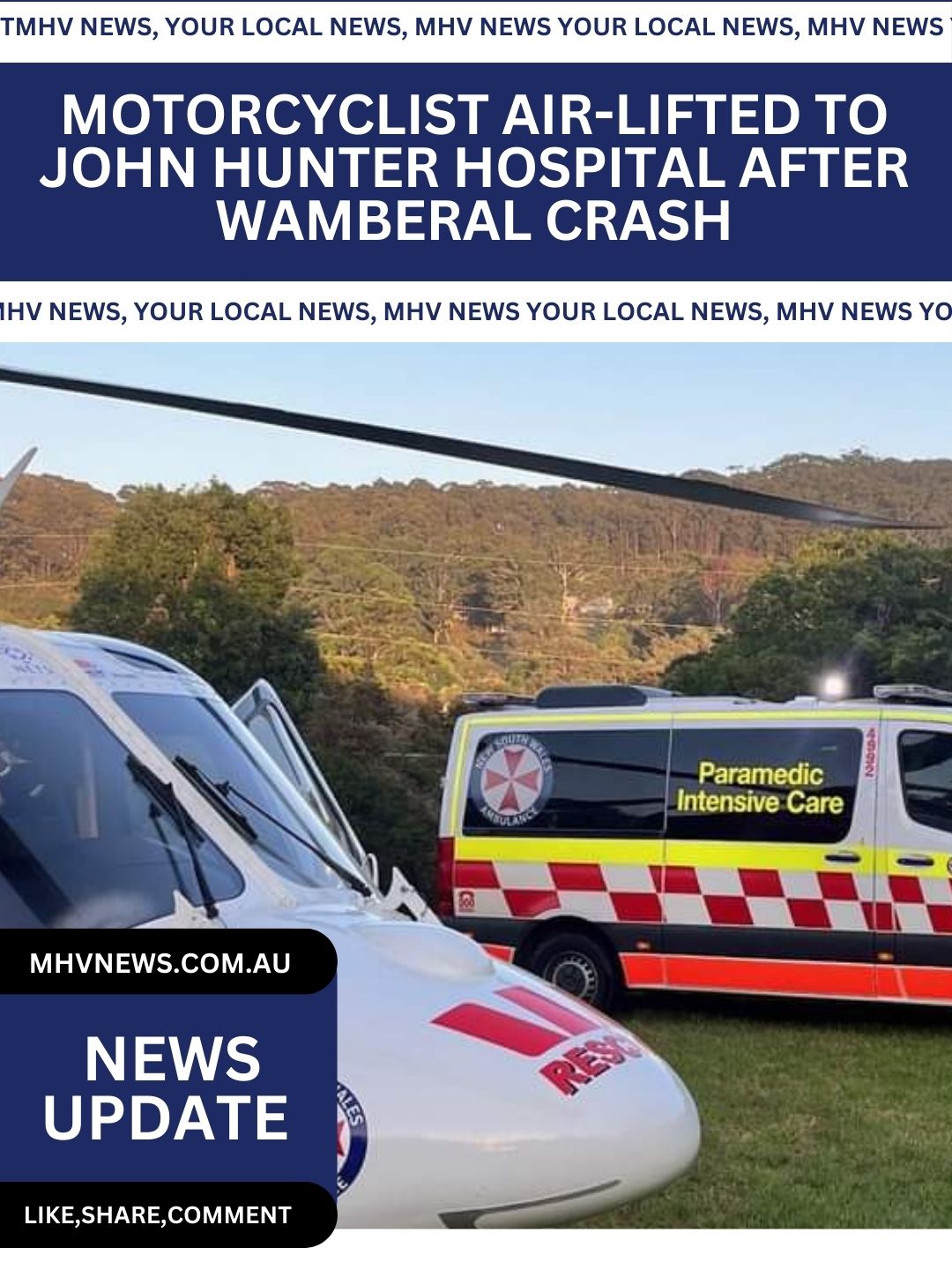 Read more about the article Motorcyclist Air-Lifted to John Hunter Hospital After Wamberal Crash