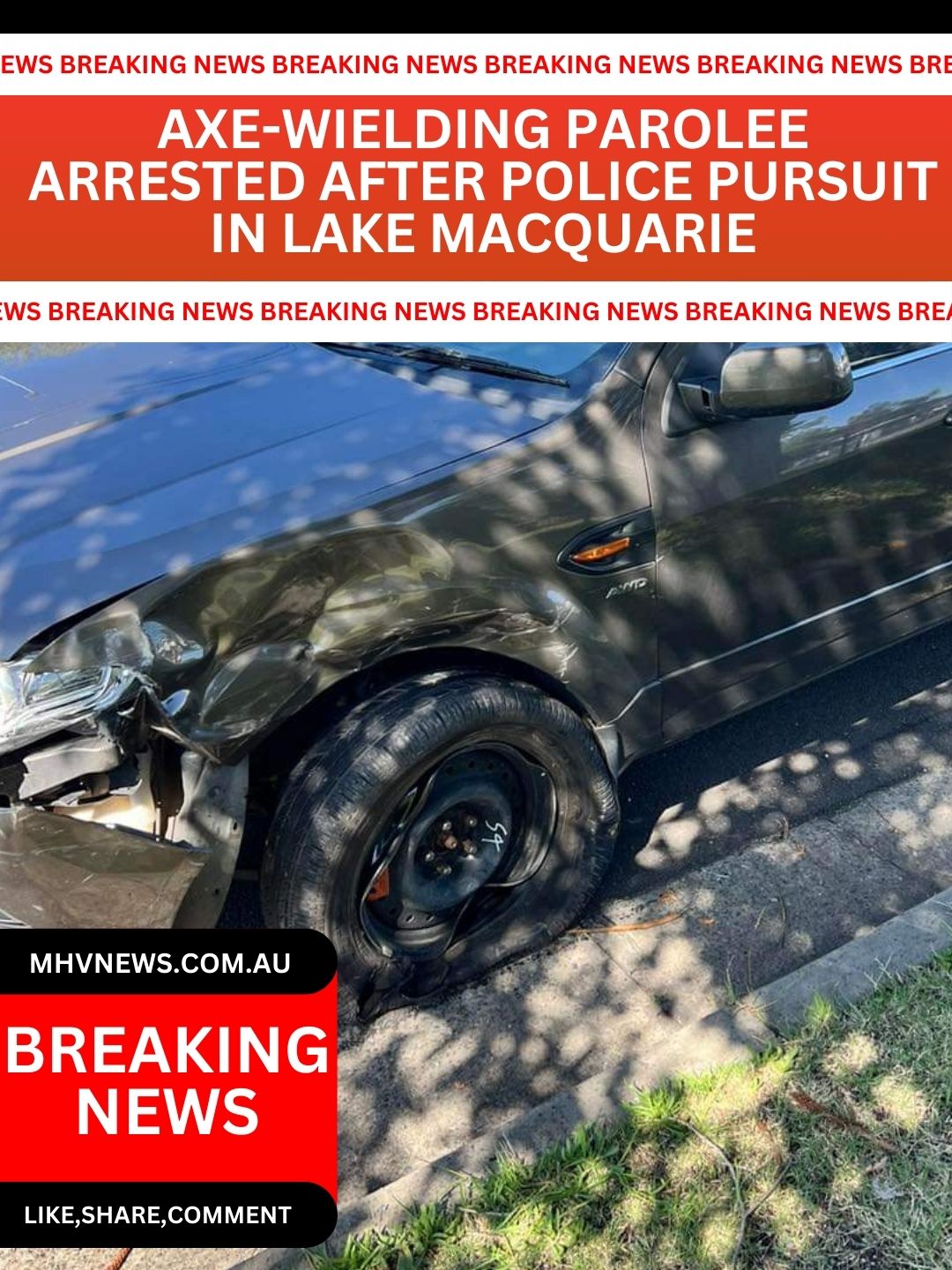 You are currently viewing Axe-Wielding Parolee Arrested After Police Pursuit in Lake Macquarie