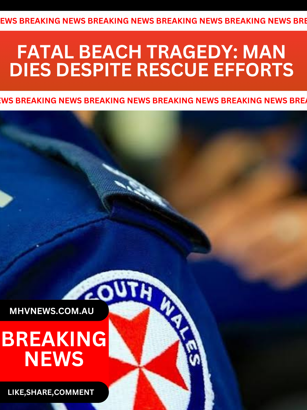 Read more about the article Fatal Beach Tragedy: Man Dies Despite Rescue Efforts