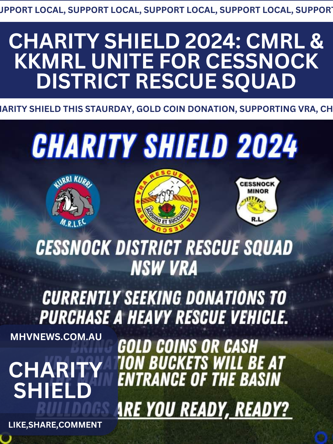 Read more about the article CHARITY SHIELD 2024: CMRL & KKMRL Unite for Cessnock District Rescue Squad