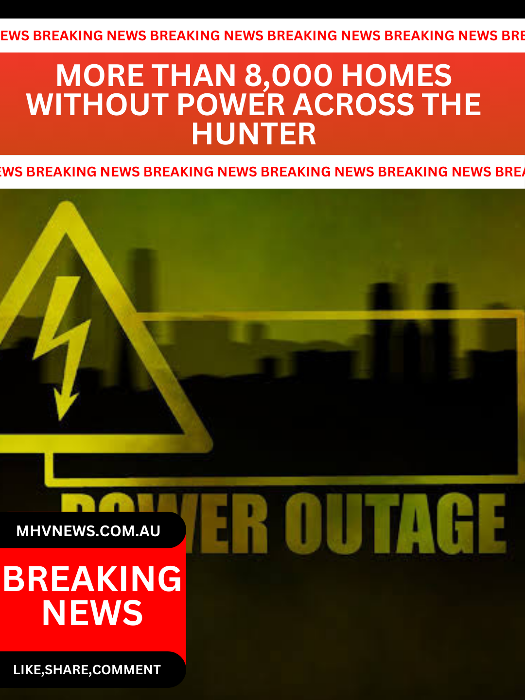 Read more about the article More than 8,000 homes without power across the Hunter