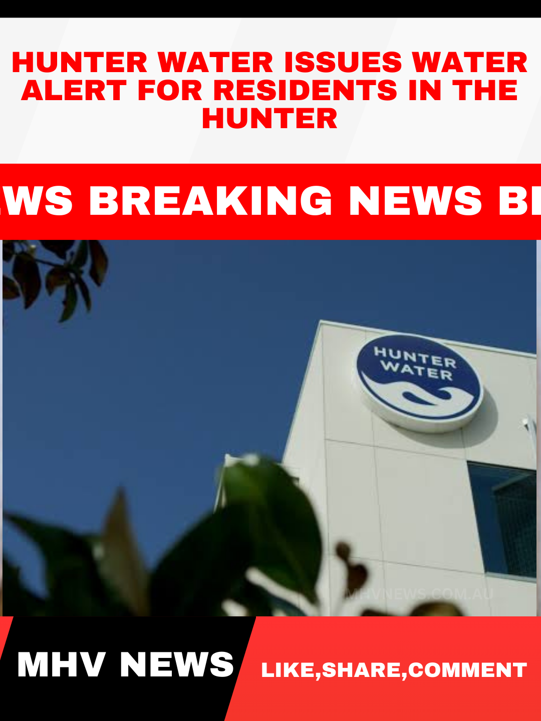 Read more about the article Hunter Water issue water warning to Hunter Residents.