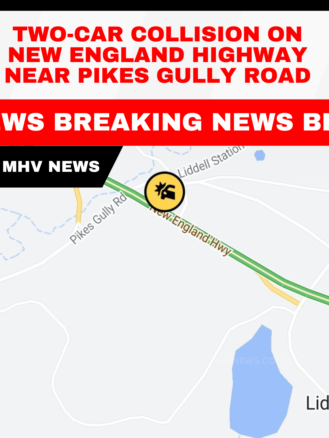 Read more about the article Two-Car Collision on New England Highway Near Pikes Gully Road