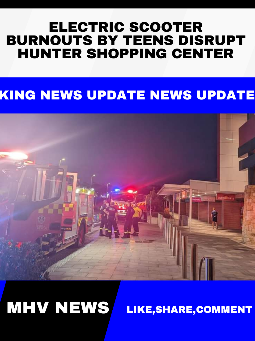 Read more about the article Electric Scooter Burnouts by Teens Disrupt Hunter Shopping Center