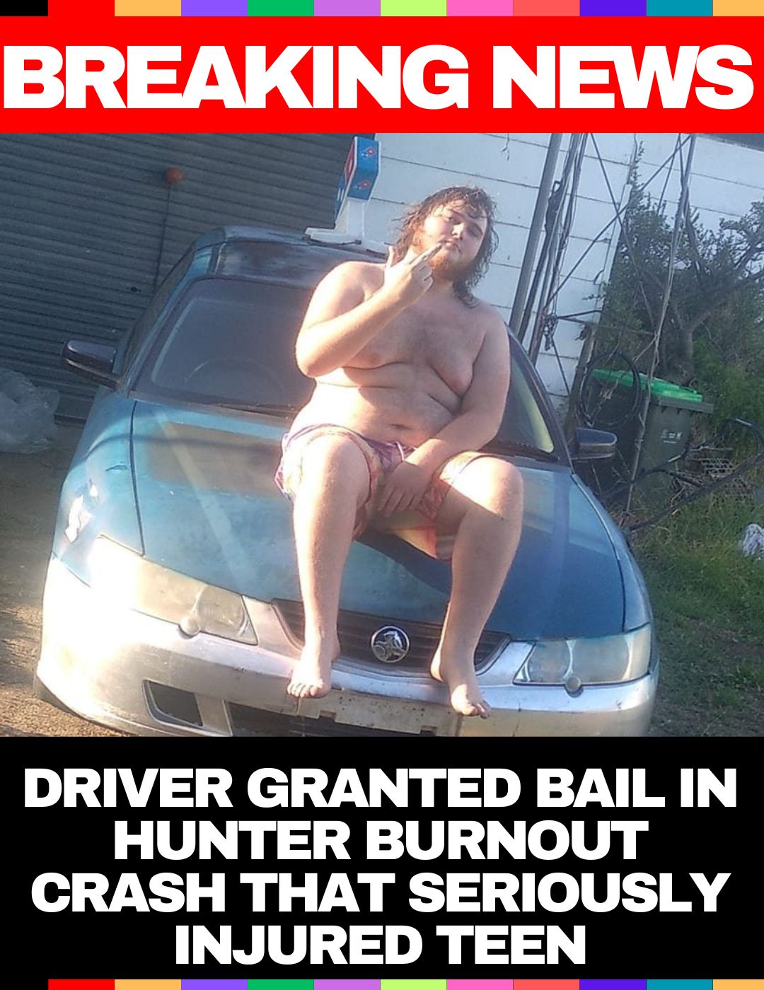 **Driver Granted Bail in Hunter Burnout Crash That Seriously Injured Teen**