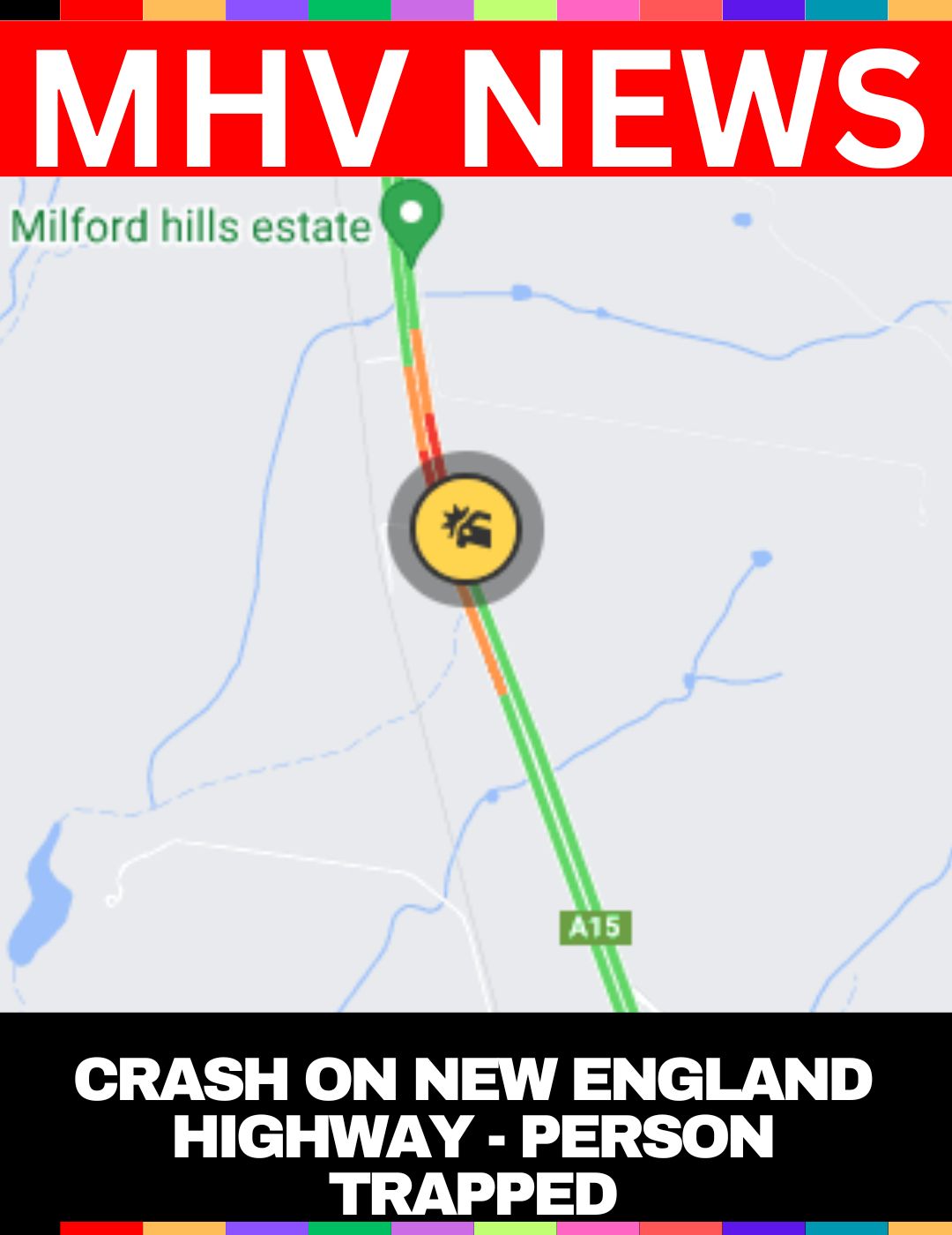 Crash on New England Highway - Person Trapped