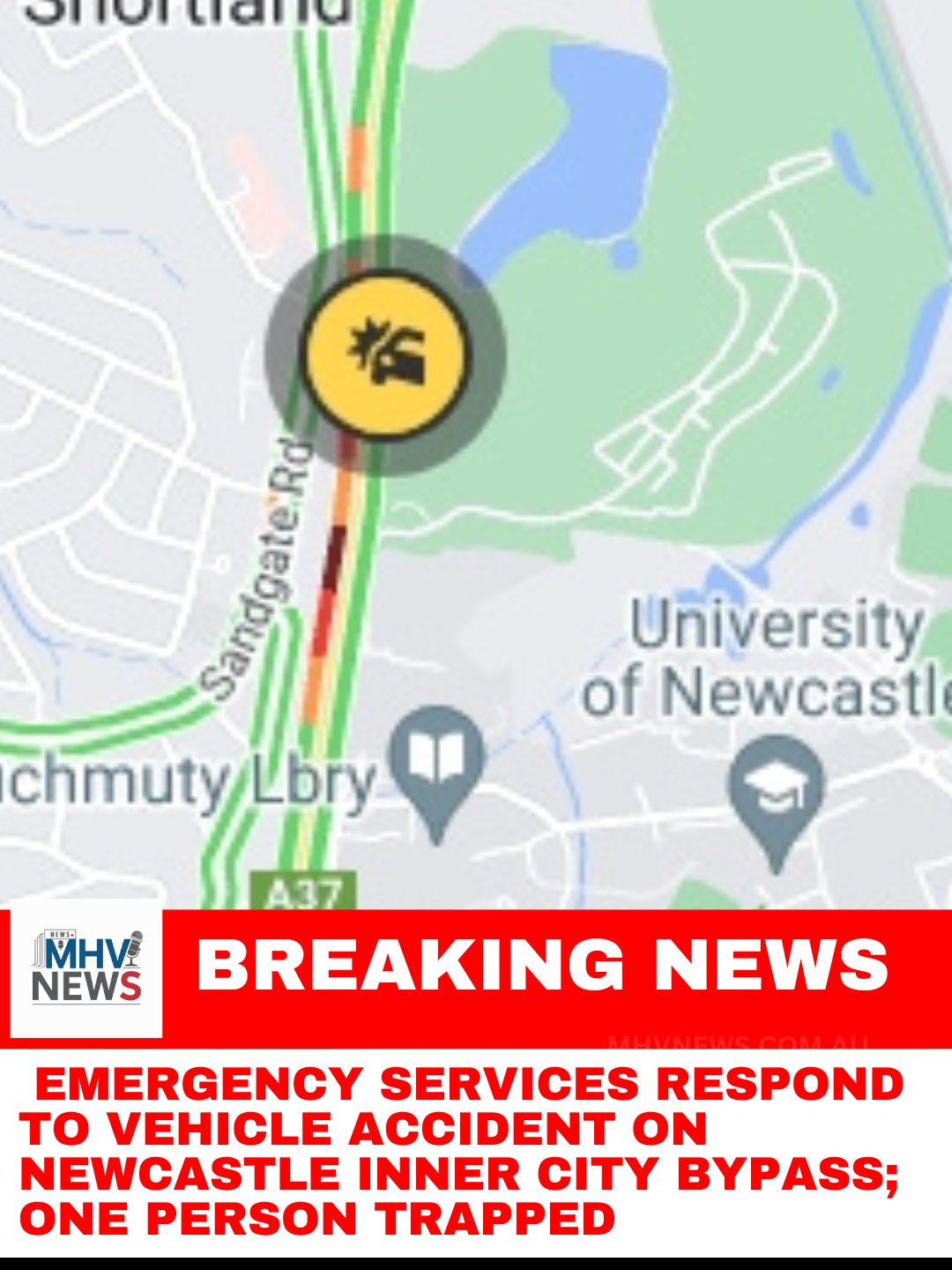 Emergency Services Respond to Vehicle Accident on Newcastle Inner City Bypass; One Person Trapped